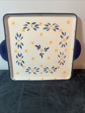 Temptations Temp-Tations Old World Floral Ceramic Serving Tray kitchen bakeware